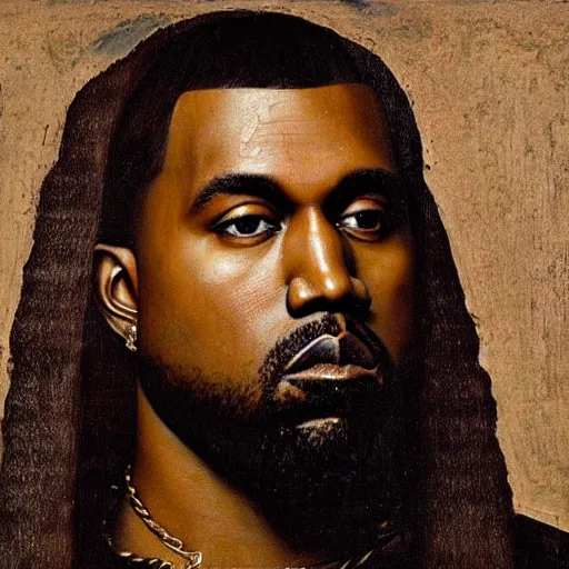 Image similar to A Renaissance portrait painting of Kanye West