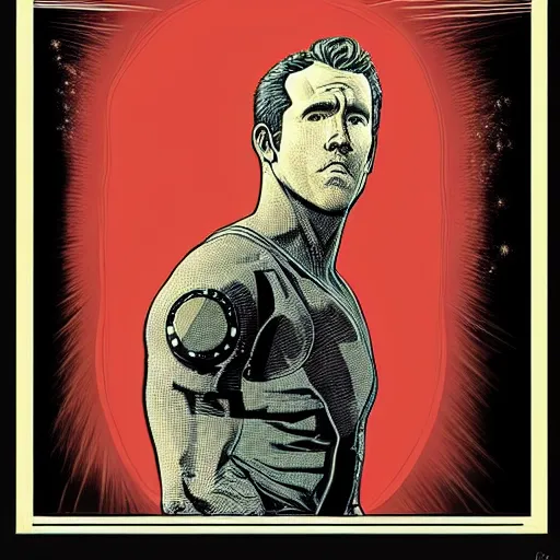 Image similar to “ ryan reynolds retro minimalist portrait by jean giraud, moebius starwatcher comic, 8 k ”