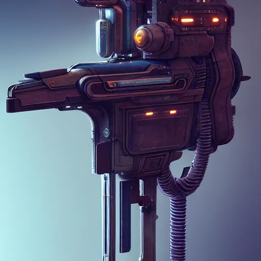 Image similar to plasma rifle from the year 2 1 0 0 slick warm tones : by michal karcz, daniel merriam, victo ngai and guillermo del toro : ornate, dynamic, particulate, intricate, elegant, highly detailed, centered, artstation, smooth, sharp focus, octane render