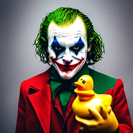 Image similar to the joker as a rubber duck, product photo