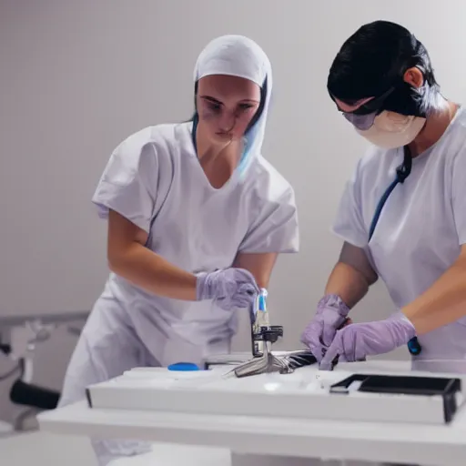 Image similar to female alien on surgery table, 8k, professional photography