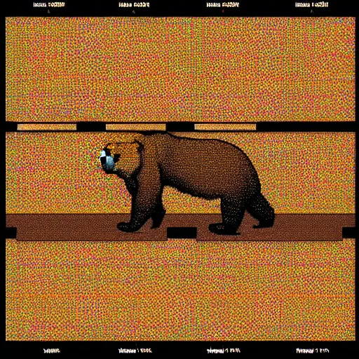 Image similar to autostereogram concealing a secret image of a bear