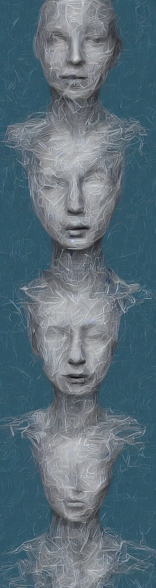 Image similar to AI as a humanoid, digital art