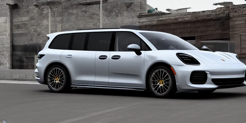 Image similar to “2021 Porsche Minivan, ultra realistic, 4K, high detail”