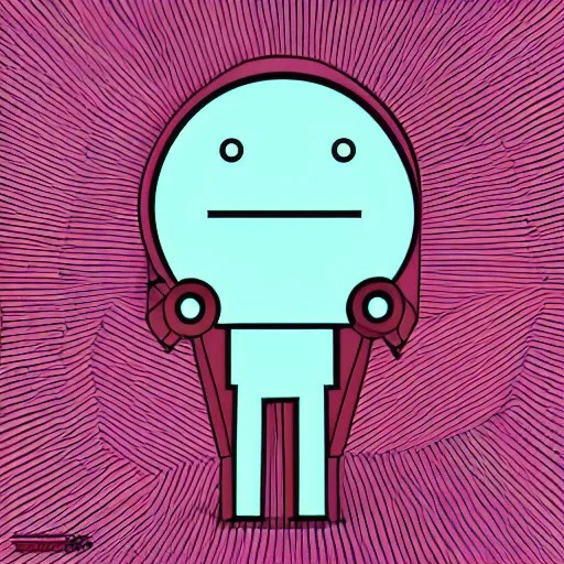 Image similar to paranoid android, line vector Art