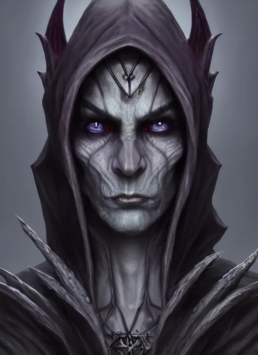 Image similar to legendary creepy dark elf wizard, highly detailed, d & d, fantasy, highly detailed, digital painting, trending on artstation, concept art, sharp focus, illustration, global illumination, ray tracing, realistic shaded, art by artgerm and greg rutkowski and fuji choko and viktoria gavrilenko and hoang lap