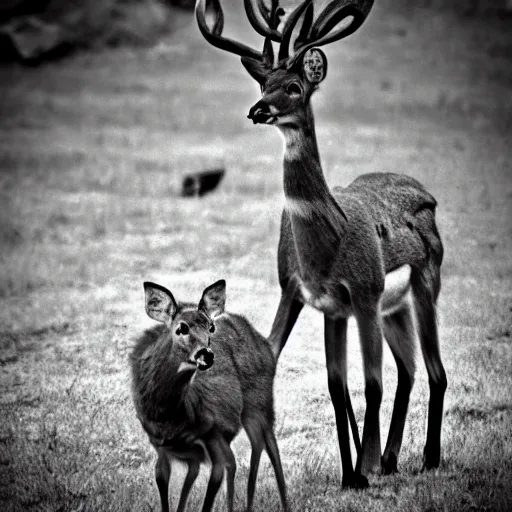 Image similar to a rocket launcher deer animal beast, huge, powerful, scary, anger, rage, canon eos c 3 0 0, ƒ 1. 8, 3 5 mm