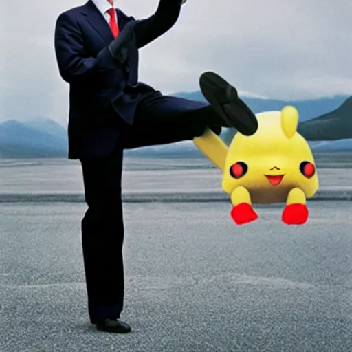 Image similar to Vladimir Putin dressed up as a pikachu ballerina, photo by Annie Liebovitz