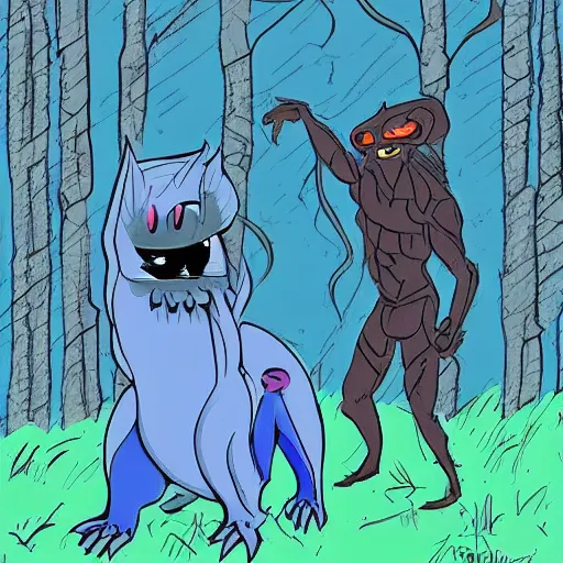 Image similar to the predator hunting a blue dog with large paws, digital art from tumblr