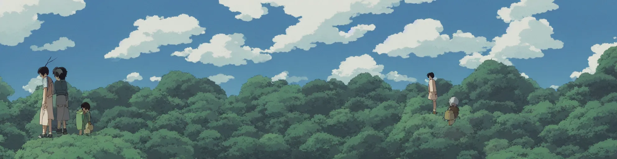 Image similar to A cloudy sky, by Studio Ghibli