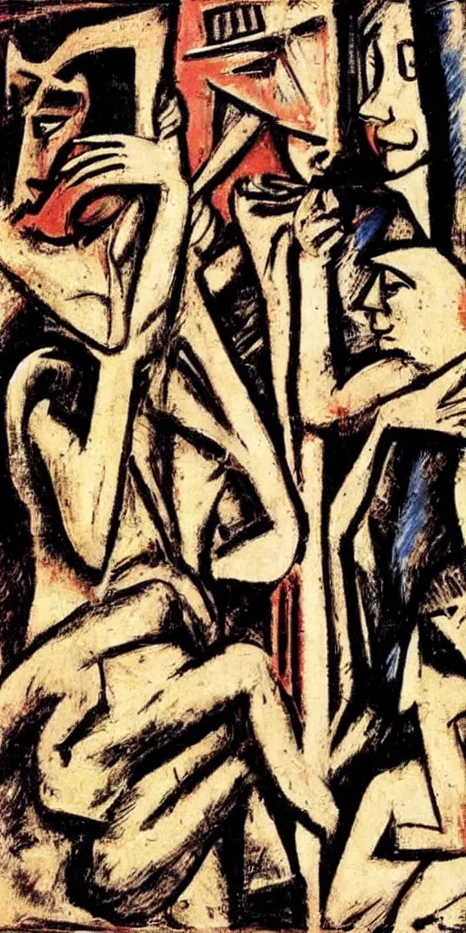 Image similar to time does not exist anymore by max beckmann