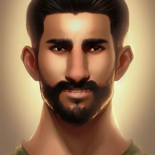 Prompt: a Latino man with olive skin, anime character, trending on artstation, cgsociety, award winning