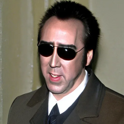 Image similar to nicholas cage as neo from matrix