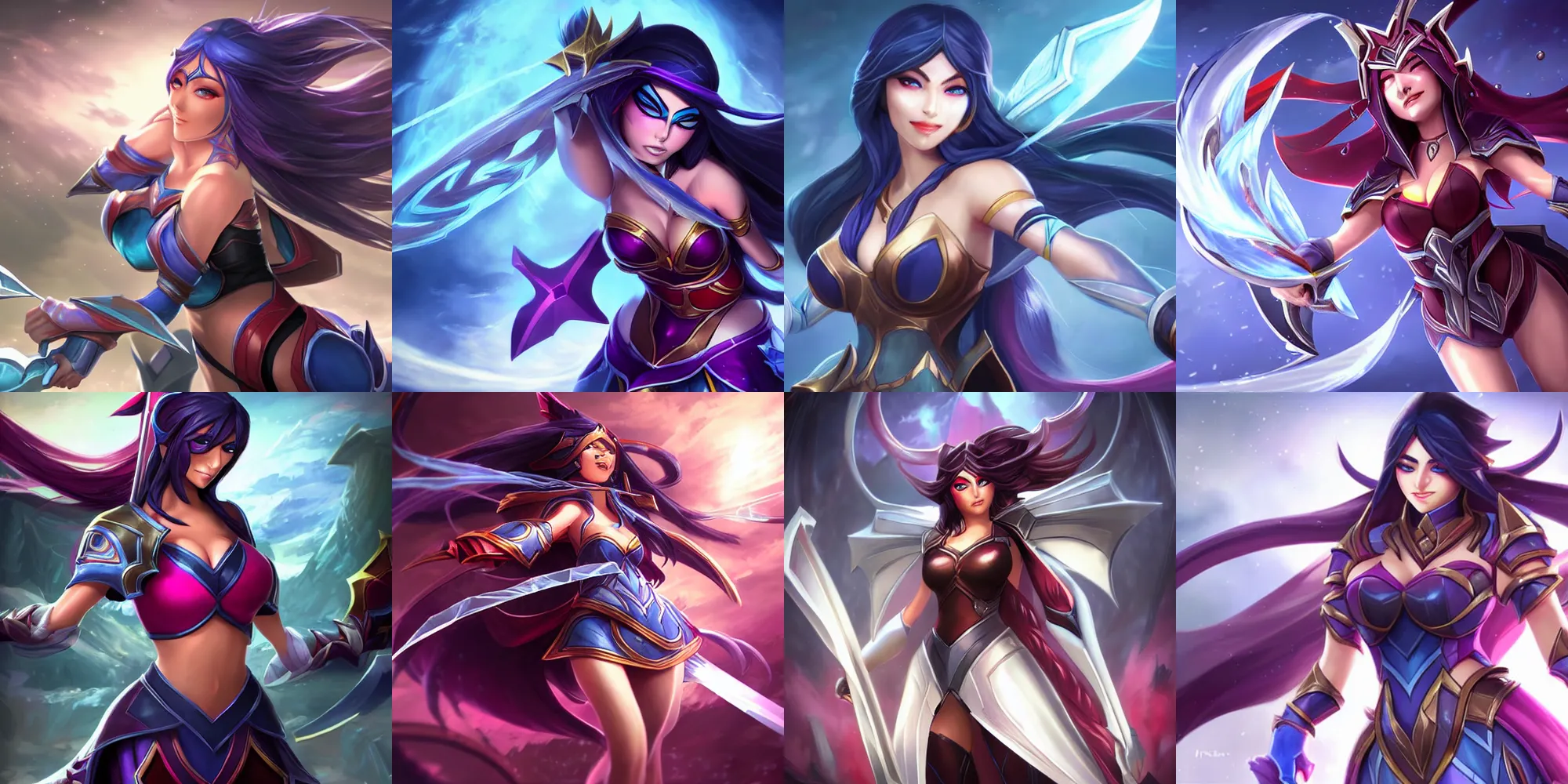 Prompt: Irelia, from league of legends, improved splash art