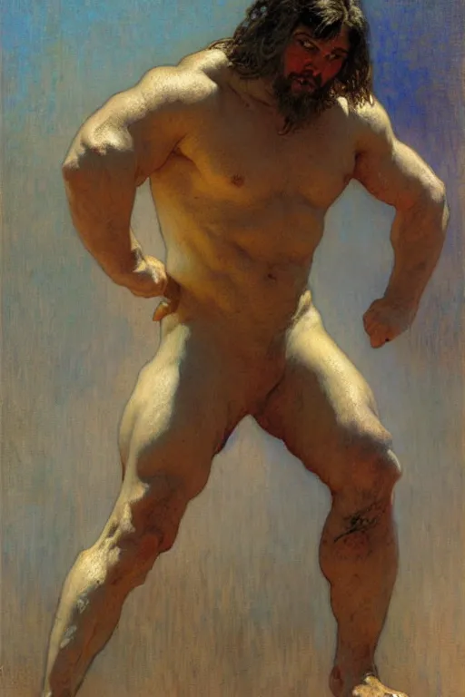 Prompt: attractive wrestler, painting by gaston bussiere, craig mullins, greg rutkowski, alphonse mucha