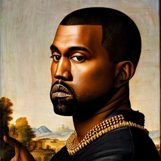 Image similar to A Renaissance portrait painting of Kanye West