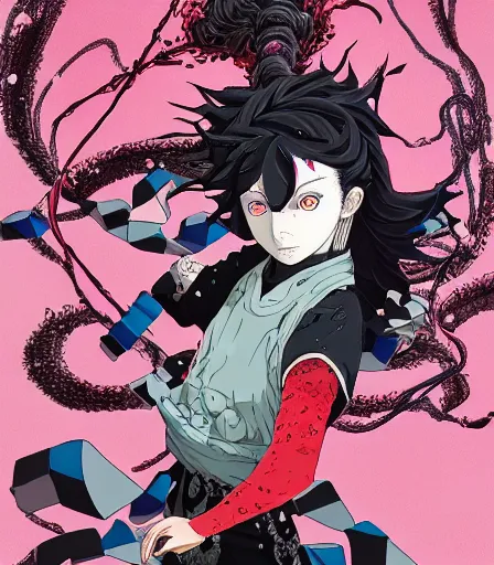 Prompt: Kimetsu no Yaiba by Alex Pardee and Nekro and James McDermott,unstirred paint, vivid color, cgsociety 4K