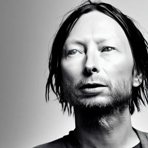 Image similar to Thom Radiohead frontman Yorke, singer songwriter
