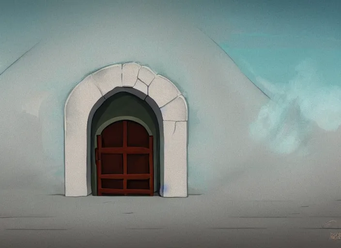 Prompt: wall with portal to jeddah city, digital painting, concept art, smooth, sharp focus, illustration by studio ghibli