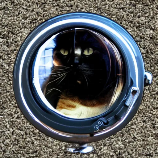 Image similar to cat that can do everything fisheye, retro, motivation