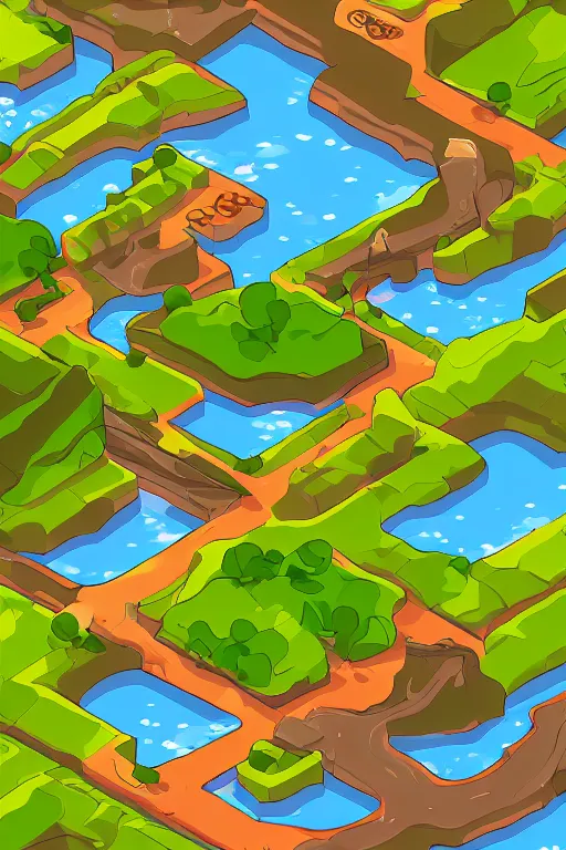 Prompt: landscape vector mobile game background