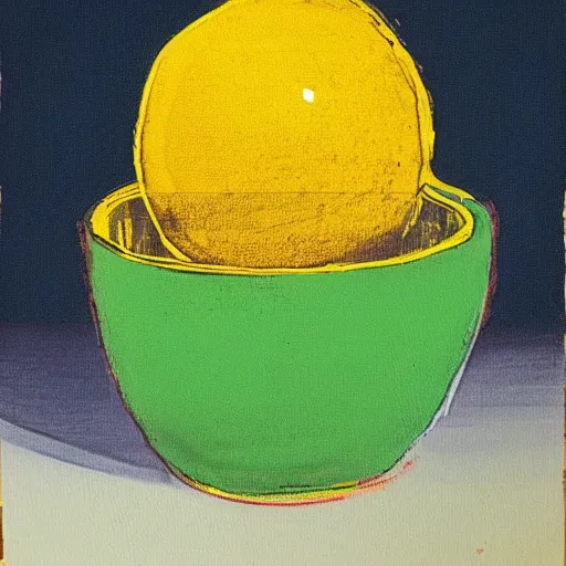 Prompt: “ a painting of a lemon by andy warhol ”