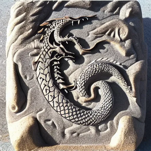 Image similar to “fire breathing dragon, high relief sculpture stone”