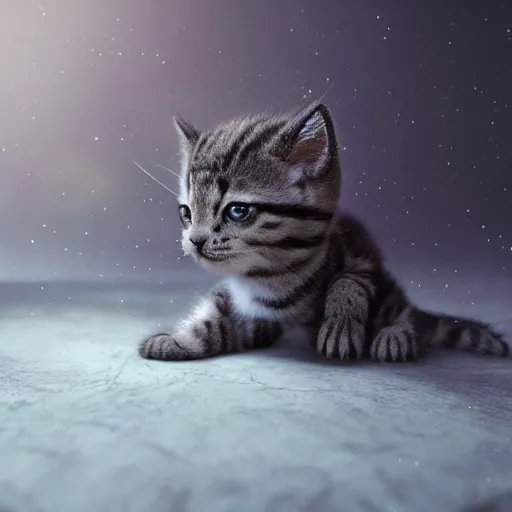 Prompt: full body pose, hyperrealistic photograph of a jedi kitten, dim volumetric lighting, 8 k, octane beautifully detailed render, extremely hyper detailed, intricate, epic composition, cinematic lighting, masterpiece, trending on artstation, very very detailed, stunning, hdr, smooth, sharp focus, high resolution, award, winning photo, dslr, 5 0 mm