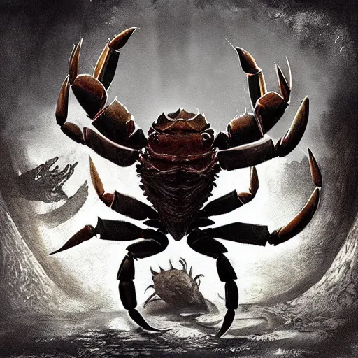 Image similar to crab monster, dark souls, elden ring