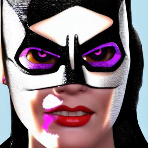 Image similar to Batgirl face cyberpunk style cinematic lighting super-resolution microscopy