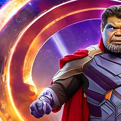 Image similar to george lopez as thanos, still from avengers endgame