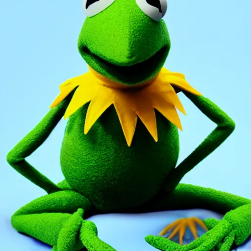 Image similar to stills of Kermit the Frog from Sesame Street in JoJo's Bizarre Adventure