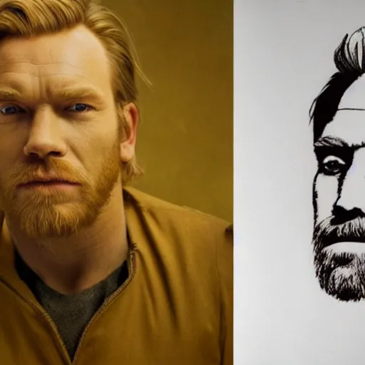 Image similar to portrait of a giant egg with the face of ewan mcgregor, anthropomorphism, realistic, coherent,