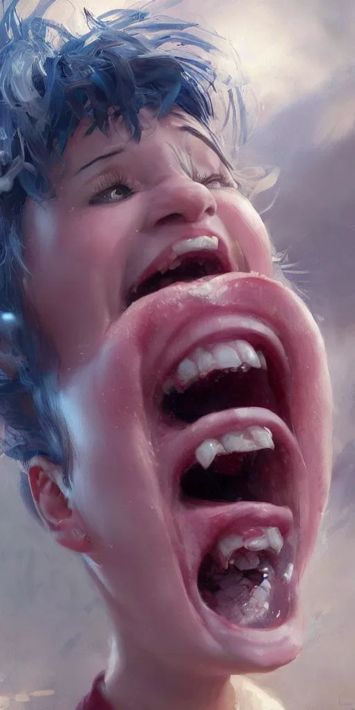 Image similar to Amélie laughing at you, Darek Zabrocki, Karlkka, Jayison Devadas, Phuoc Quan, trending on Artstation, 8K, ultra wide angle, pincushion lens effect