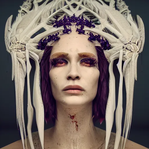 Prompt: queen of sorrow, 4 k, intricate, jaw dropping, gorgeous, surreal, octane render