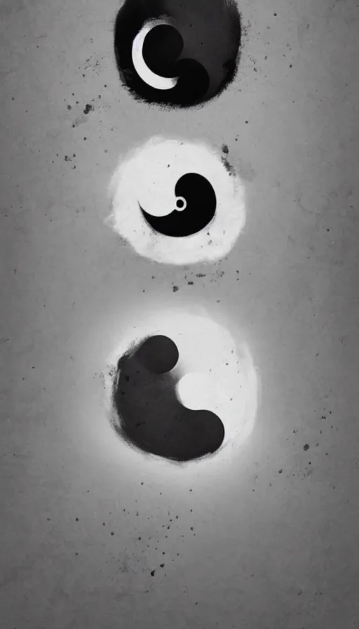 Image similar to Abstract representation of ying Yang concept, by Greg Rutkowski