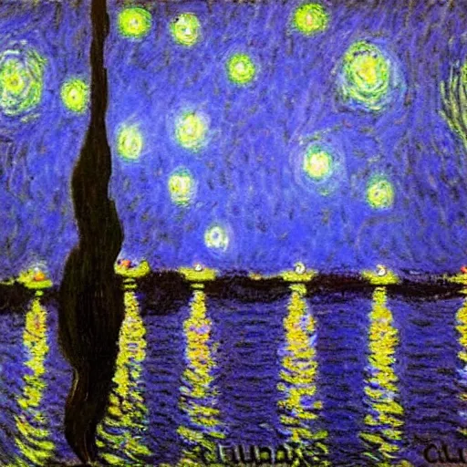 Prompt: starry night by claude monet