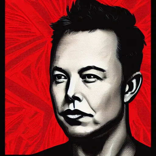 Image similar to Sideview Portrait of elon musk Shepard Fairey