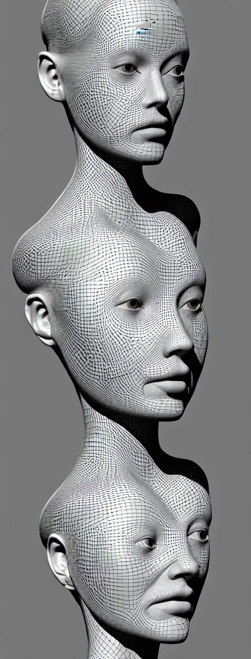Image similar to complex 3d render ultra detailed of a beautiful porcelain profile woman face, black eyes, vegetal dragon cyborg, 150 mm, beautiful natural soft light, rim light, silver vanilla details, neural network, synapsis, magnolia big leaves and stems, roots, fine foliage lace, maze like, mesh wire, hyperrealistic, ultra detailed, mandelbrot fractal, anatomical, white metal neocubism armor, facial muscles, cable wires, microchip, elegant, octane render, black and white, H.R. Giger style