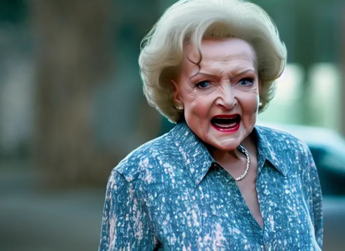 Prompt: film still of betty white as walker in walker texas ranger, 8 k