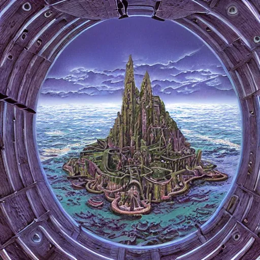 Prompt: atlantis under the sea by michael whelan