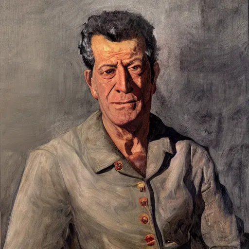 Image similar to portrait of joaquim de almeida, painting by paula rego, high detail, high resolution