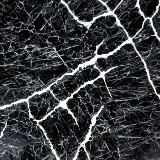 Image similar to detail of a cracked black marble surface, macro photography