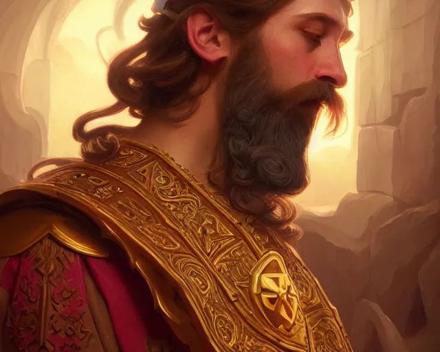 Prompt: king david of israel, photography of kurzgesagt, deep focus, d & d, fantasy, intricate, elegant, highly detailed, digital painting, artstation, concept art, matte, sharp focus, illustration, hearthstone, art by artgerm and greg rutkowski and alphonse mucha