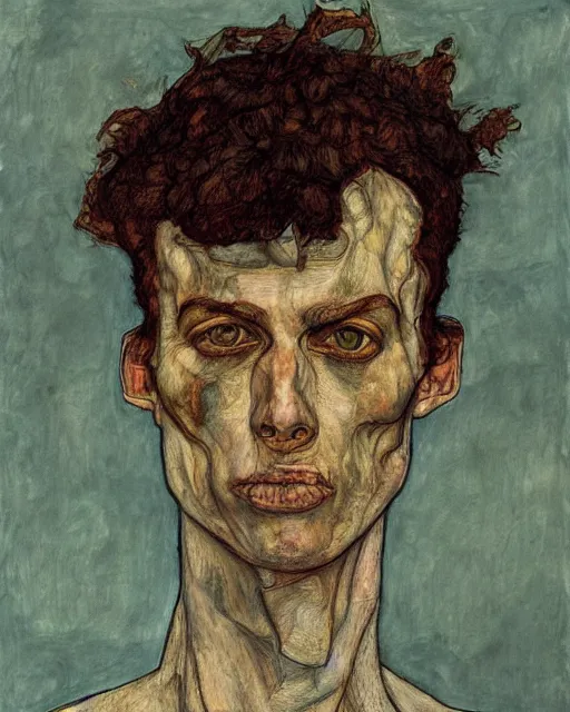 Prompt: portrait of a tyrannosaurus!!!!!!!!!!!!! by egon schiele in the style of greg rutkowski
