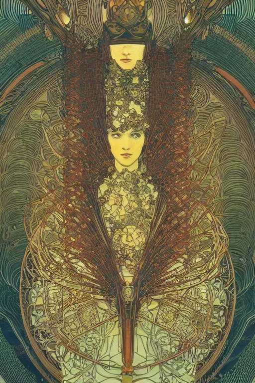 Prompt: hive mind by greg rutowski , victo ngai , alphonse mucha