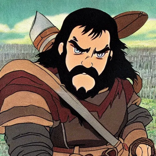 Prompt: gimli from the anime lord of the rings (1986), studio ghibli, very detailed, realistic