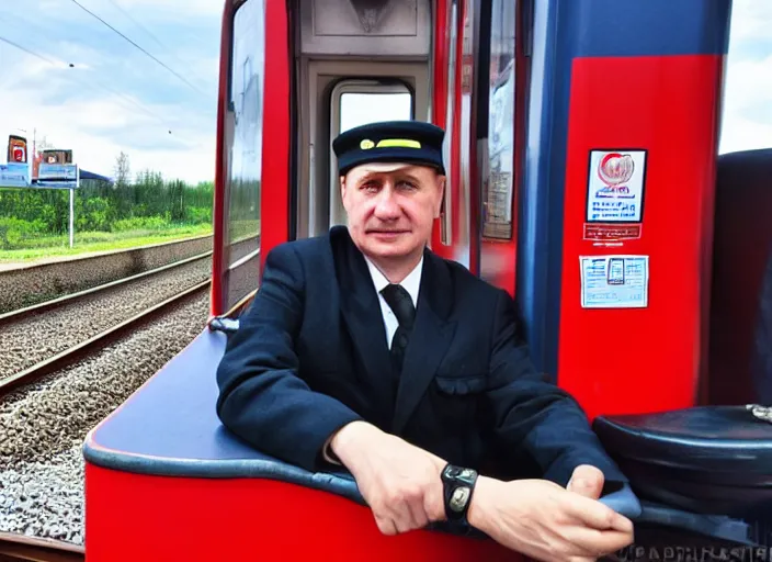 Image similar to train driver of the Russian Railways