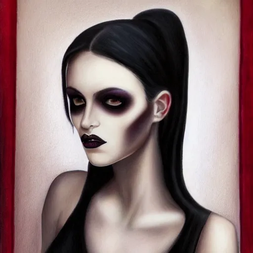 Image similar to pale goth beauty, realism