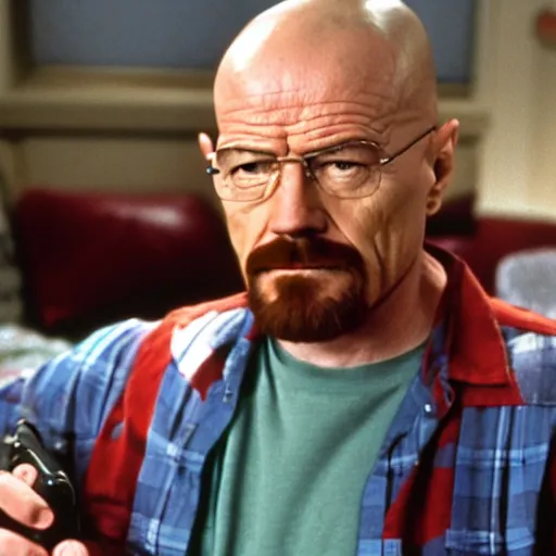 Image similar to walter white starring in a 1990s sitcom, 15mm